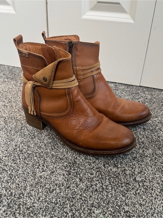 PIKOLINOS Shoes - Pikolinos Zaragoza W9H-8800 Brandy Cognac Leather Ankle Boots EU 38 US 7.5